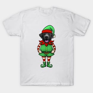 Black Labrador Retriever Christmas Elf T-Shirt